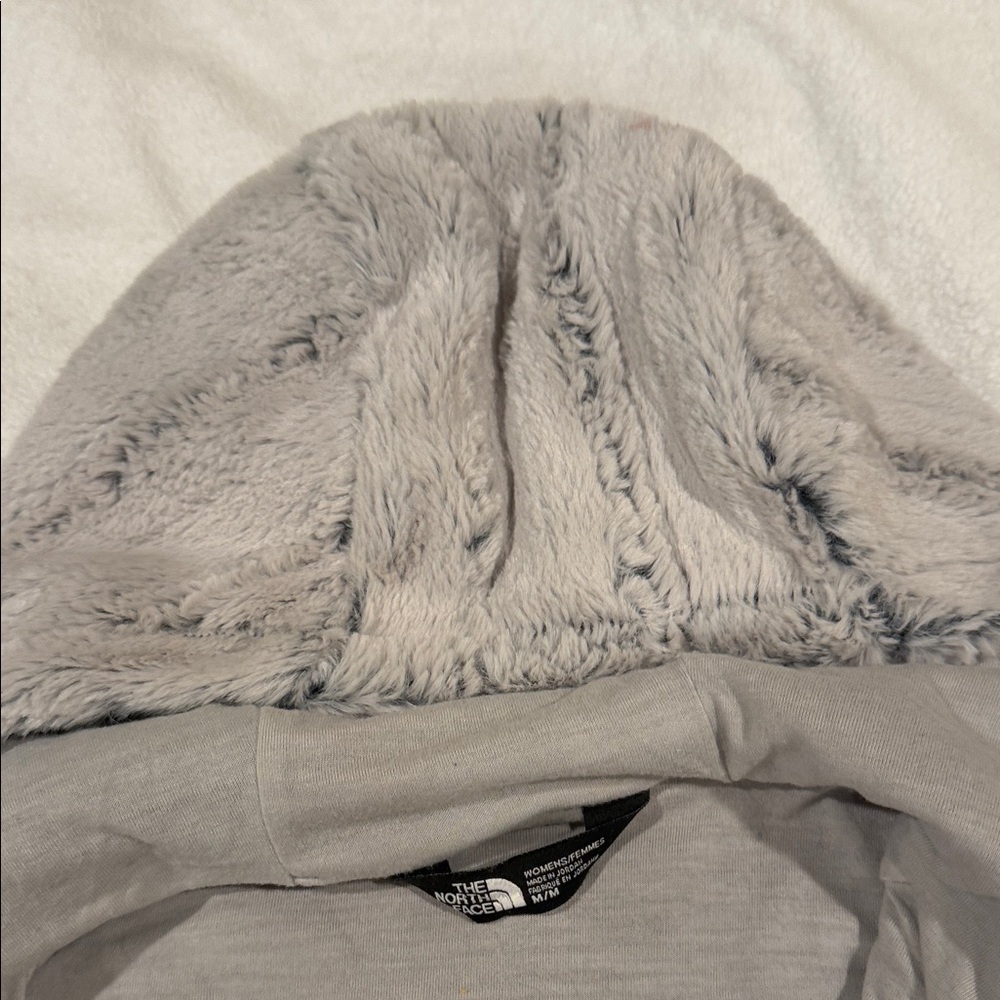 The North Face Light Gray Hooded Fleece Vest - Picture 3 of 5